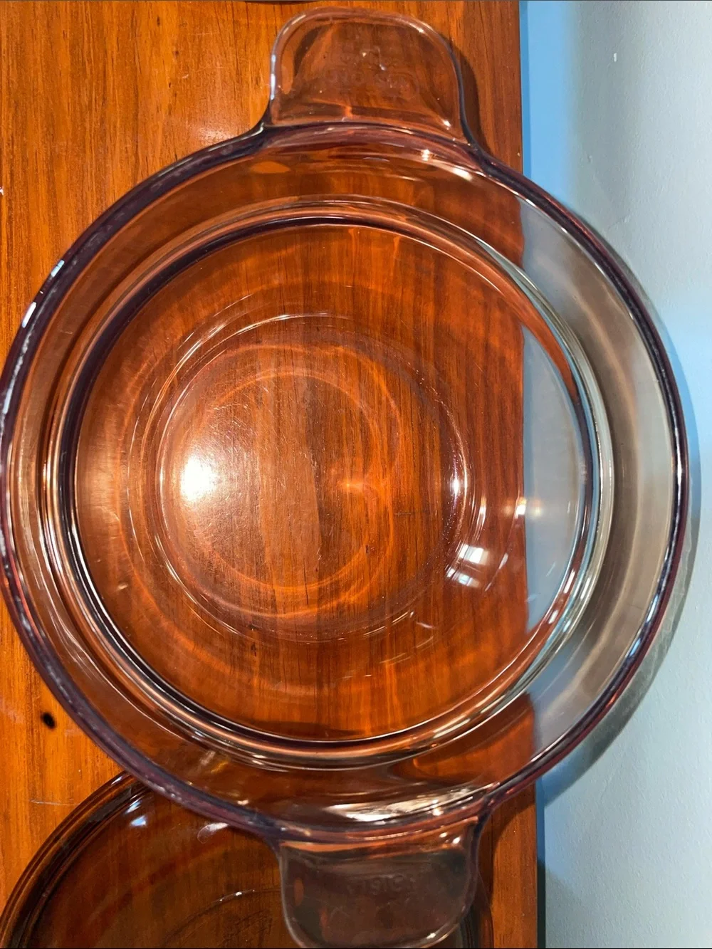 Vintage Corning Visions Amber Glass 1.5L Double Boiler Saucepan Set w Lid